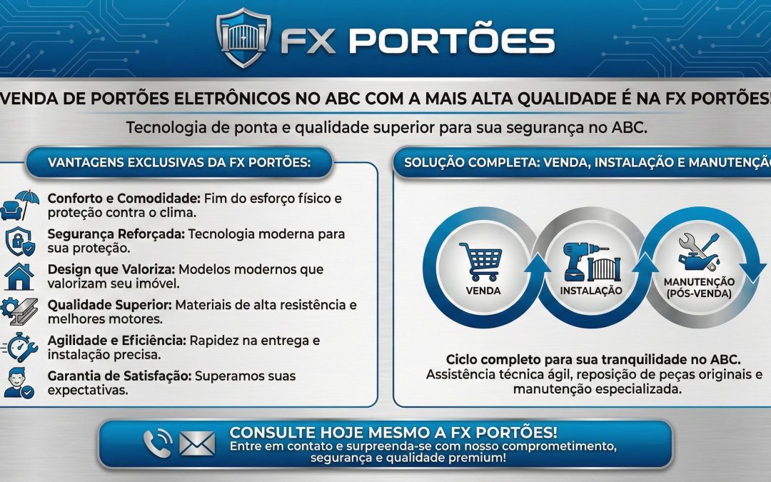 Venda de Portões Eletrônicos no ABC com a mais alta qualidade é na FX PORTÕES!
